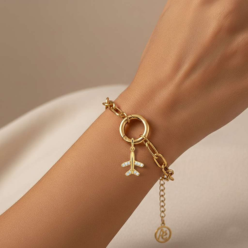 Aurelé Airplane Sparkle Charm