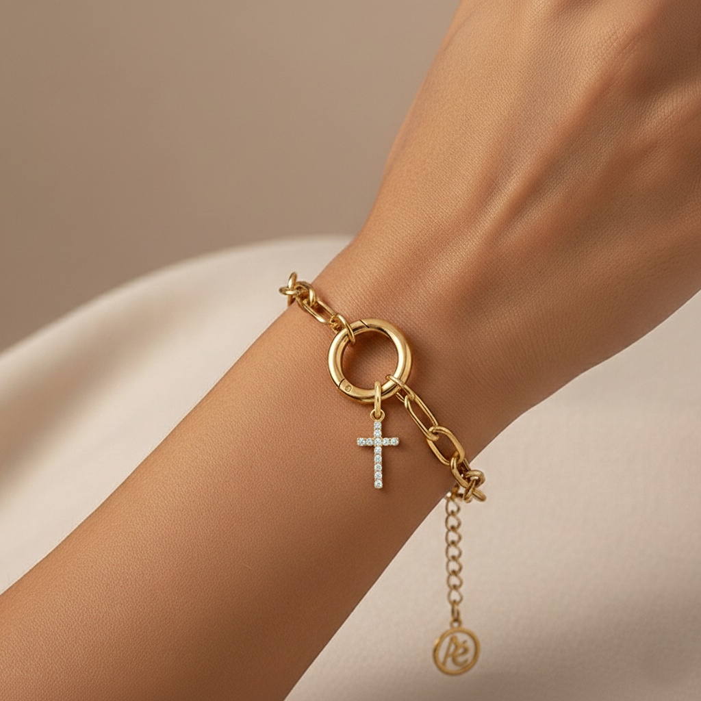 Aurelé Sparkle Cross Charm