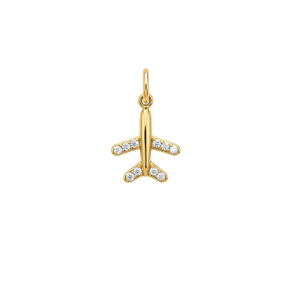 Aurelé Airplane Sparkle Charm