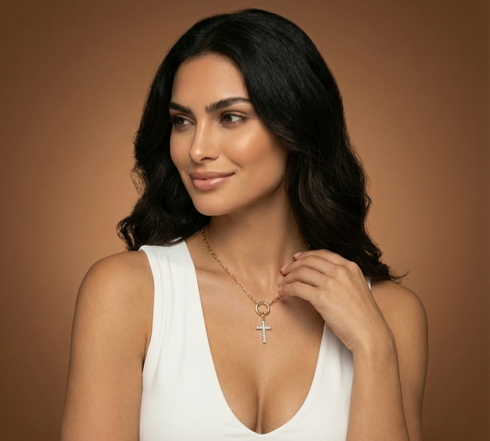 Aurelé Sparkle Cross Charm